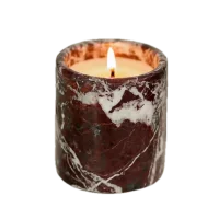 Rosso Marble Candle Holder thumbnail 1