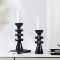 Natural Black Marble Candlestick Holder 썸네일 2