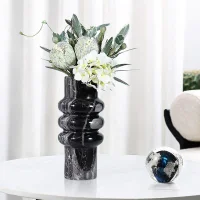Natural Marble Cylindrical Threaded Vase 썸네일 2