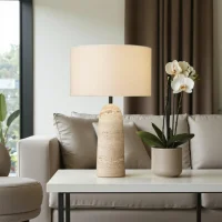 Travertine Stone Table Lamp thumbnail 2