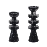 Natural Black Marble Candlestick Holder 썸네일 1