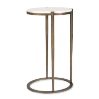Round Marble Top Metal Frame Drink Table, miniatura 1