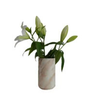 Natural Beige Travertine Flower Vase 썸네일 3