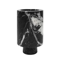 Natural Black Marble Stone Flower Vase 썸네일 1