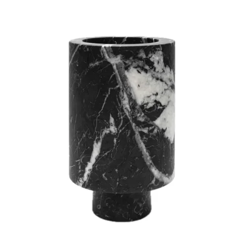 Wholesale Natural Black Marble Stone Flower Vase OEM Manufacturer China