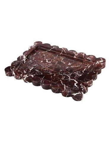 Wholesale Natural Rosa Levanto Rectangular Scalloped Tray for Home Decor, Vanity Tray, Jewelry Tray, Decorative Tray OEM Manufacturer China