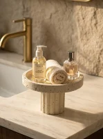 Natural Stone 1-Footed Travertine Tray 썸네일 3