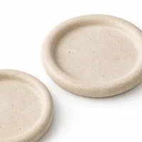 Natural Beige Travertine Round Tray 썸네일 2
