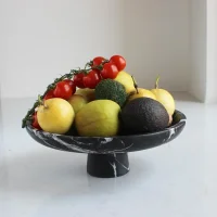 Natural Beige Travertine Footed Fruit Bowl 썸네일 3