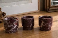 Rosso Levanto Marble Candle Holder thumbnail 2