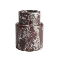 Natural Black Marble Stone Flower Vase 썸네일 3