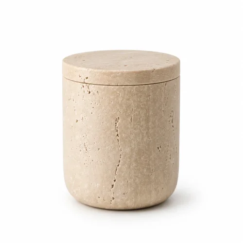 Wholesale Natural Beige Travertine Candle Jar Holder OEM Manufacturer China