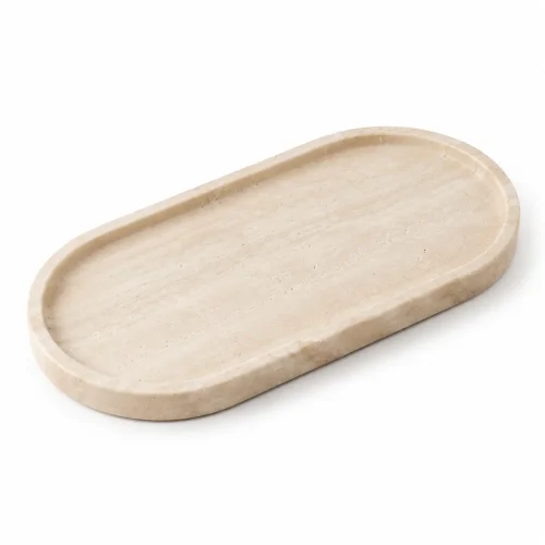 Wholesale Natural Beige Travertine Oval Tray OEM Manufacturer China