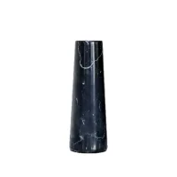 Natural Black Marquina Marble Round Flower Vase 썸네일 1
