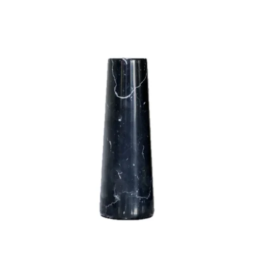 Wholesale Natural Black Marquina Marble Round Flower Vase OEM Manufacturer China