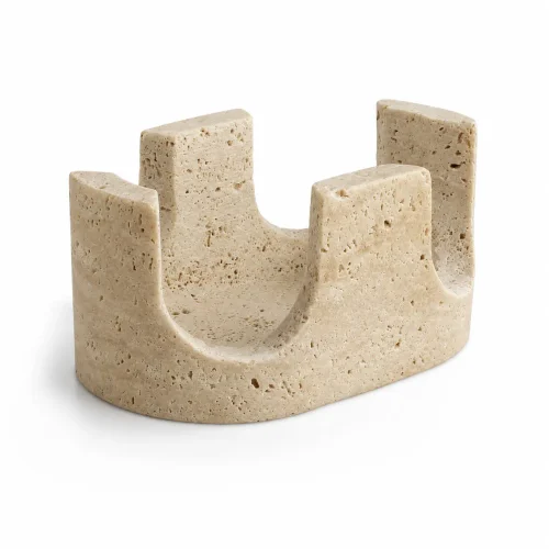 Wholesale Natural Beige Travertine 2-Slot Sponge Holder for Kitchen Counter OEM Manufacturer China
