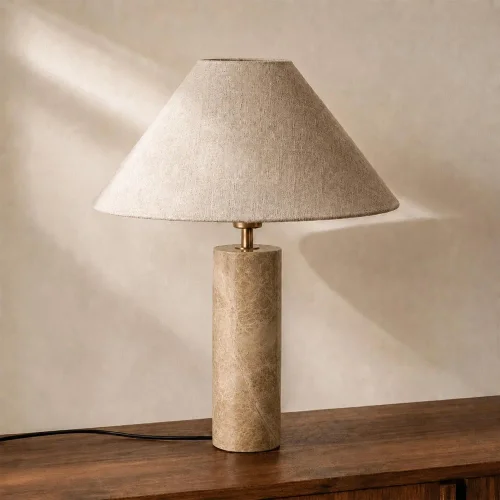 Light brown marble table lamp manufacturer for OEM lighting collections