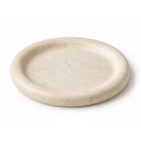 Natural Beige Travertine Round Tray 썸네일 1