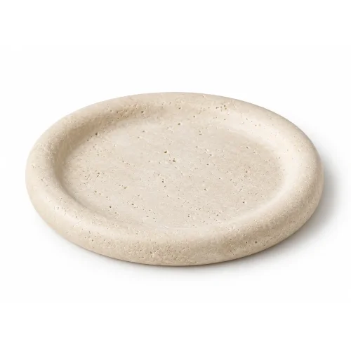 Wholesale Natural Beige Travertine Round Tray OEM Manufacturer China
