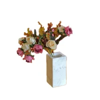 Natural Arabescato Marble Rectangular Flower Vase 썸네일 3