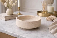 Natural Beige Travertine Stone Bowl 썸네일 3