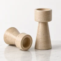 Natural Beige Travertine Candle Holder, Vorschaubild 3