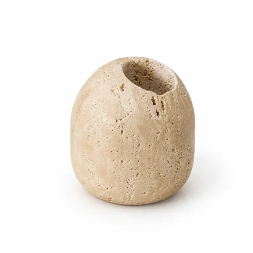 Wholesale Natural Beige Travertine Cotton Swab Holder OEM Manufacturer China