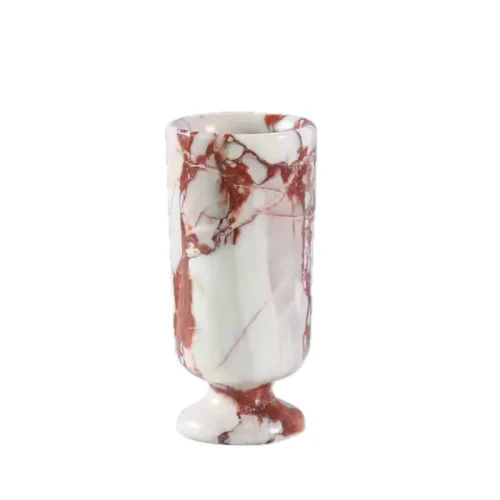 Wholesale Natural Calacatta Red Cylindrical Vase OEM Manufacturer China
