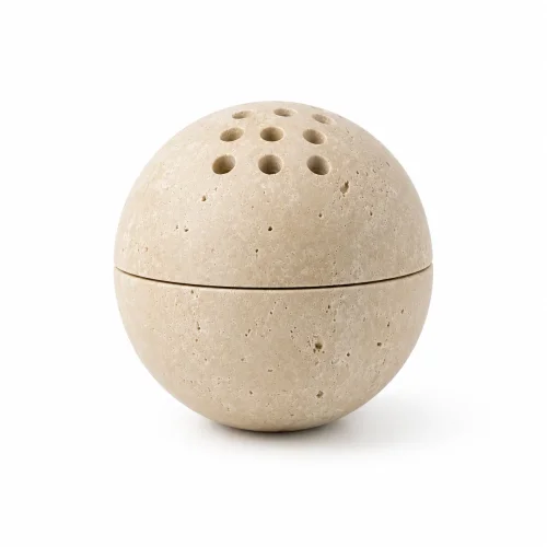 Wholesale Natural Travertine Sphere Incense Burner Ball OEM Manufacturer China