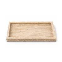 Natural Beige Travertine Rectangular Tray 썸네일 1