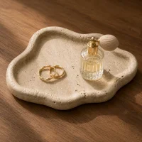Natural Beige Travertine Jewelry Tray, Vorschaubild 3