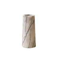 Natural Black Marquina Marble Round Flower Vase 썸네일 2