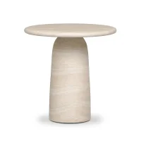 Circular Travertine Side Table 썸네일 1